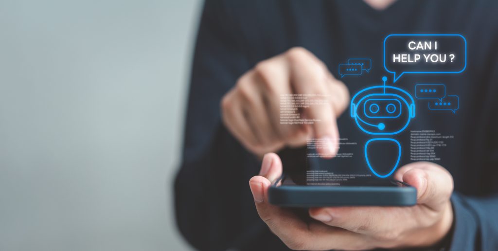 A person using an AI chatbot